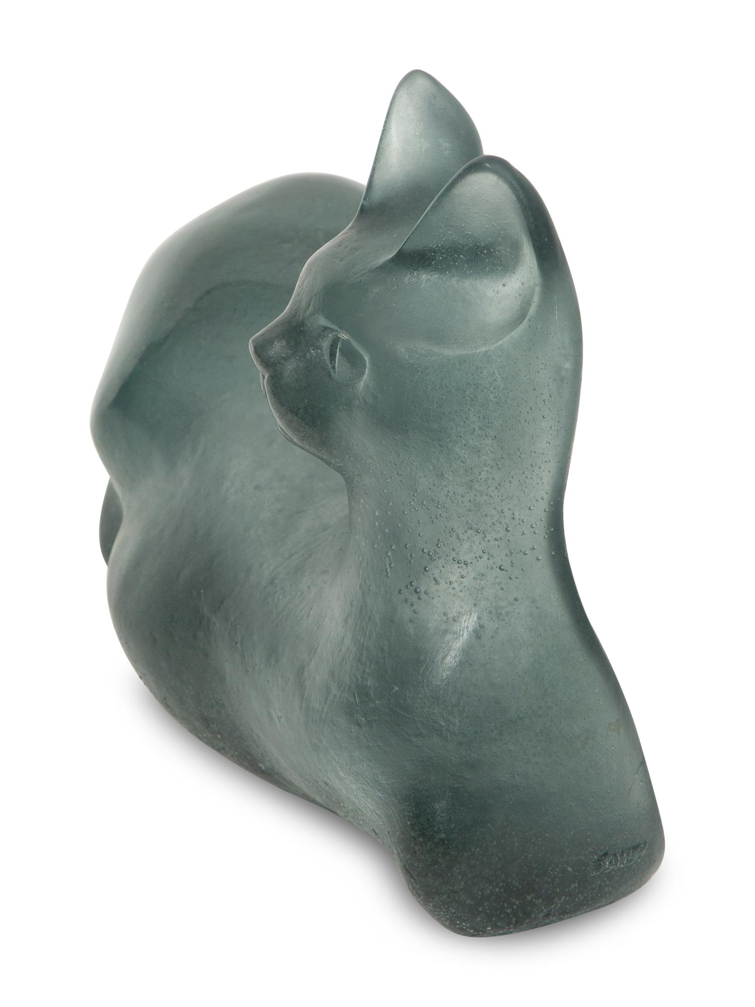 A Daum Pâte de Verre Recumbent Cat