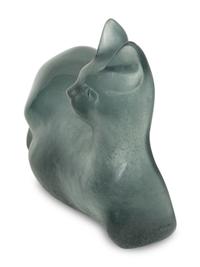 A Daum Pâte de Verre Recumbent Cat