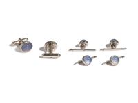 STERLING SILVER AND CHALCEDONY DRESS SET