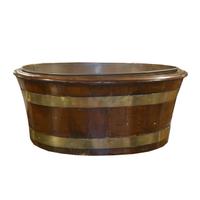 A Brass Banded Mahogany Cellarette 27" W x 21.5" D x 11.5" H — England, 19th Century