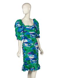 Claude Riha, Ruched Silk Dress