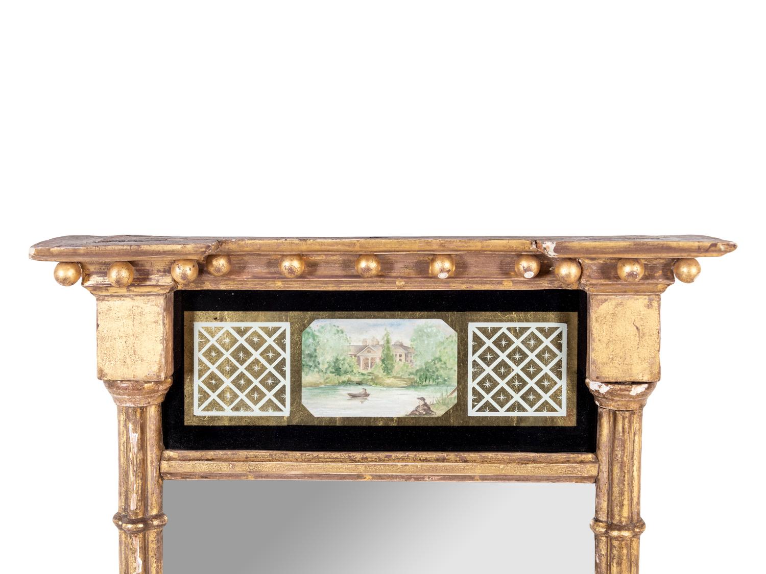 A Classical Giltwood and Églomisé Mirror