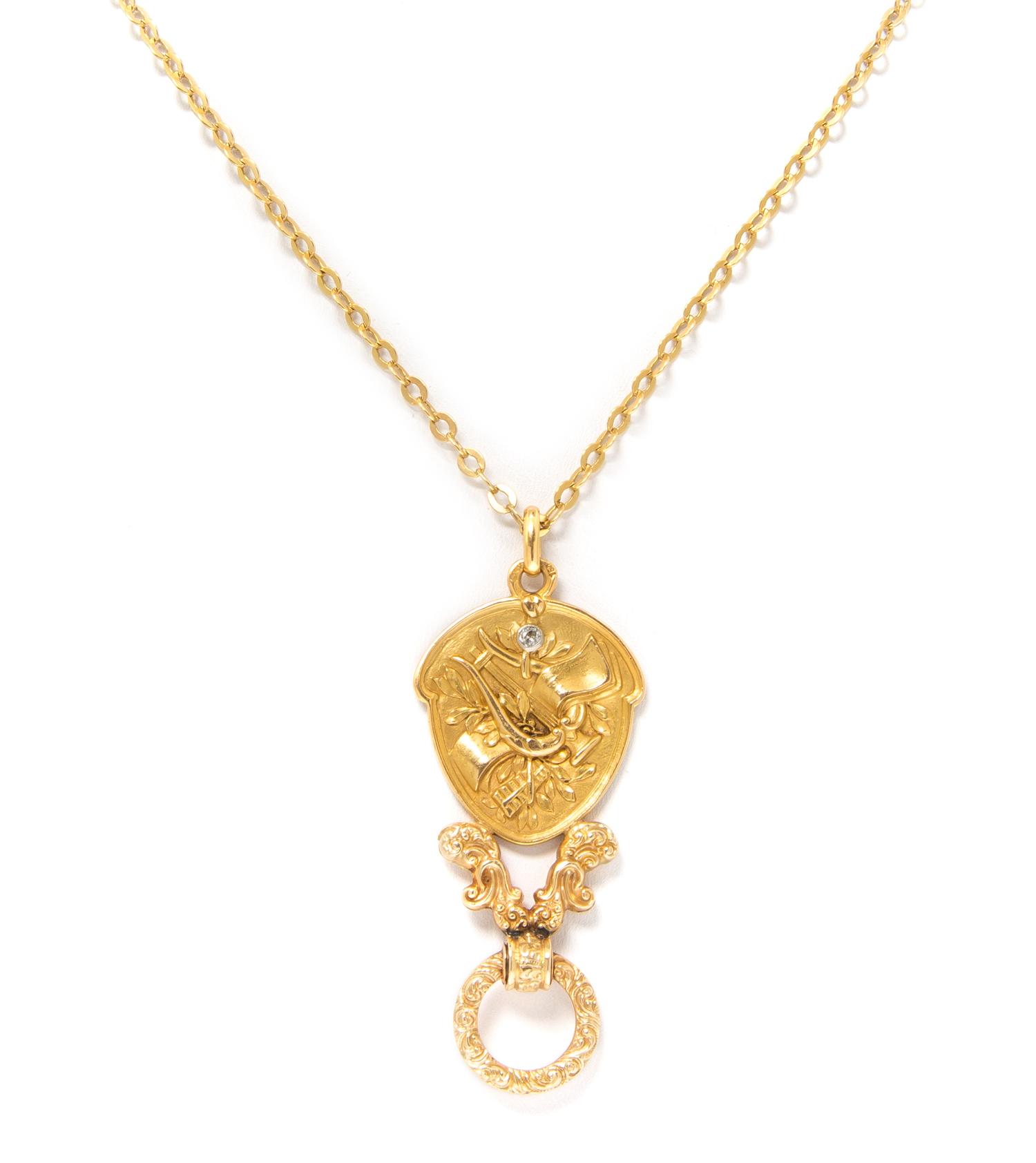 An 18 Karat Yellow Gold and Diamond Necklace, 18.50 dwts.