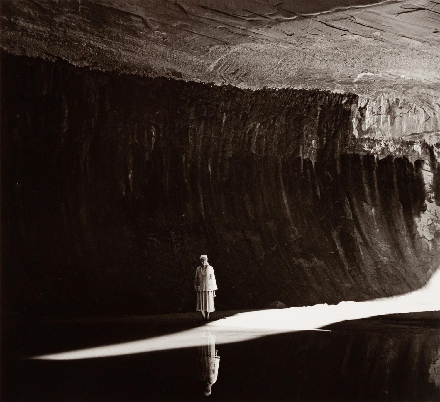 A group of five photographs ( O'Keeffe in the Canyon Under the Lake , 1964 (printed 1985); O'Keeffe Standing in Cavern , 1964 (printed 1984) Georgia O'Keeffe in Twilight Canyon , 1964 (printed 1985); Georgia O'Keeffe Photographing the Chama River , 1961 (printed 1984); O'Keeffe Sketching in Glen Canyon , 1961 (printed 1985))