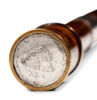 A Victorian Silver-Mounted Partridge Wood Smoker's 'System' Walking Stick
