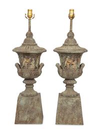 A Pair of Classical Composite Urns Mounted as Lamps