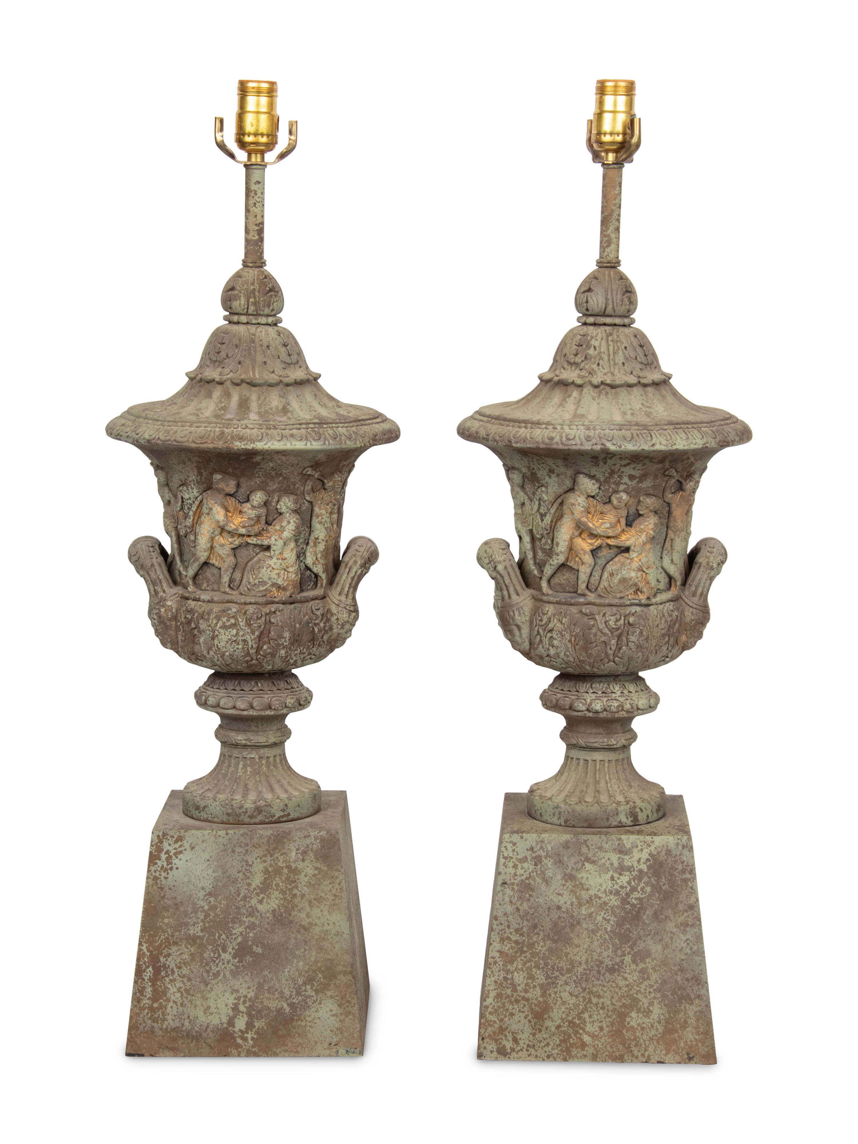 A Pair of Classical Composite Urns Mounted as Lamps
