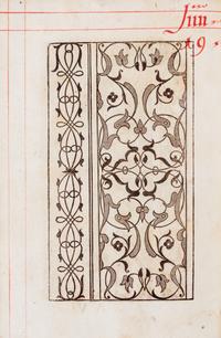 MANFREDI, IPPOLITA. Nova esposizionede recami et dessegni. Venice, c. 1600. With 25 plates of embroidery patterns.