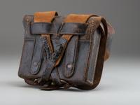 [CIVIL WAR]. Model 1861 cartridge box by Watertown Arsenal with sling and plates.
