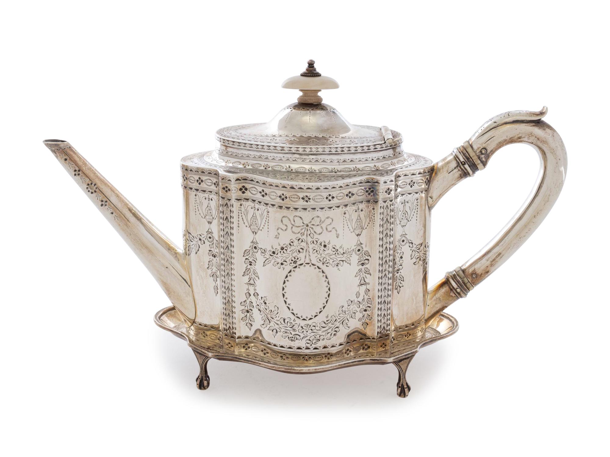 A George III Silver Tea Kettle
