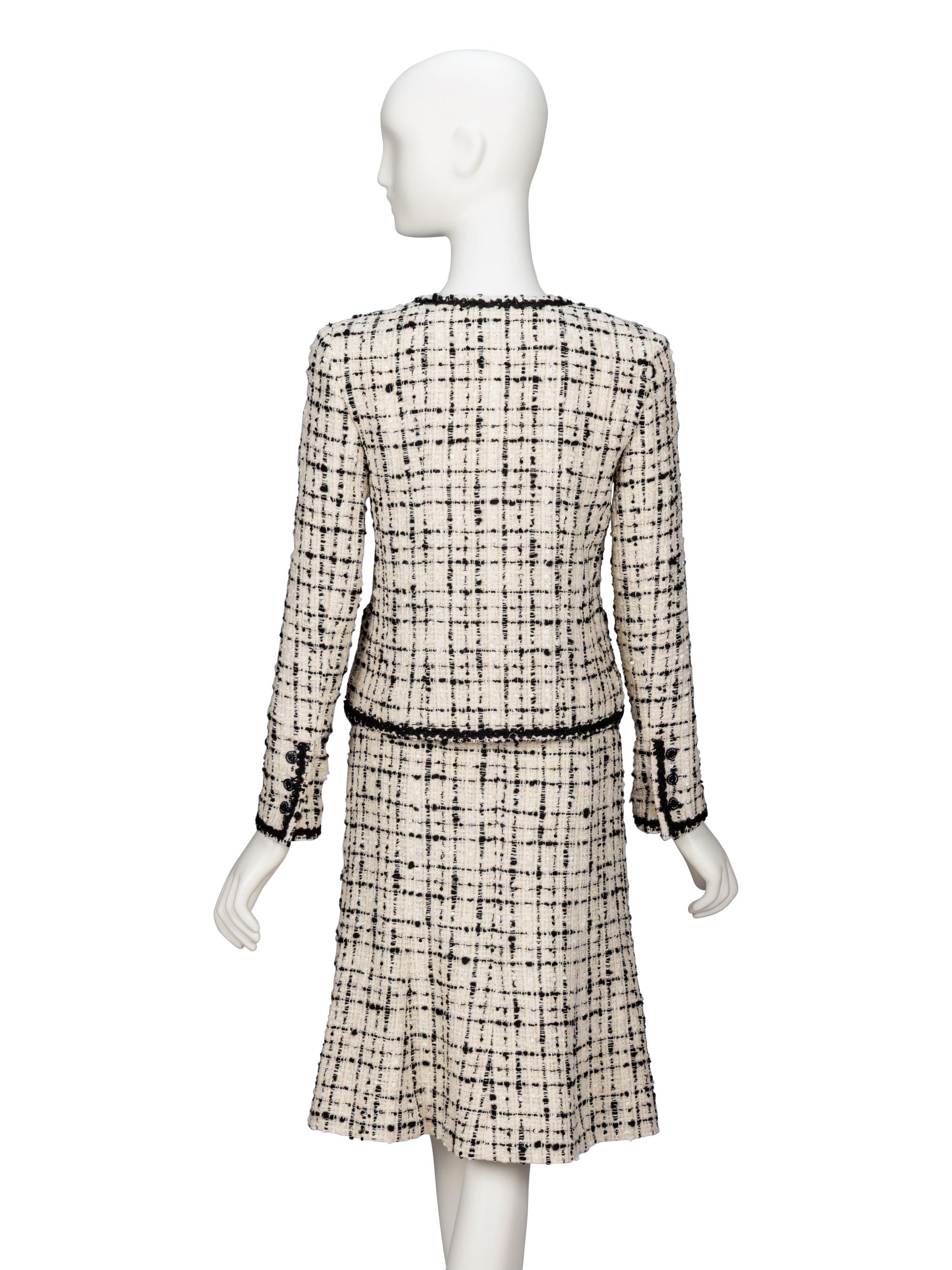 Chanel, Black & White Tweed Skirt Suit