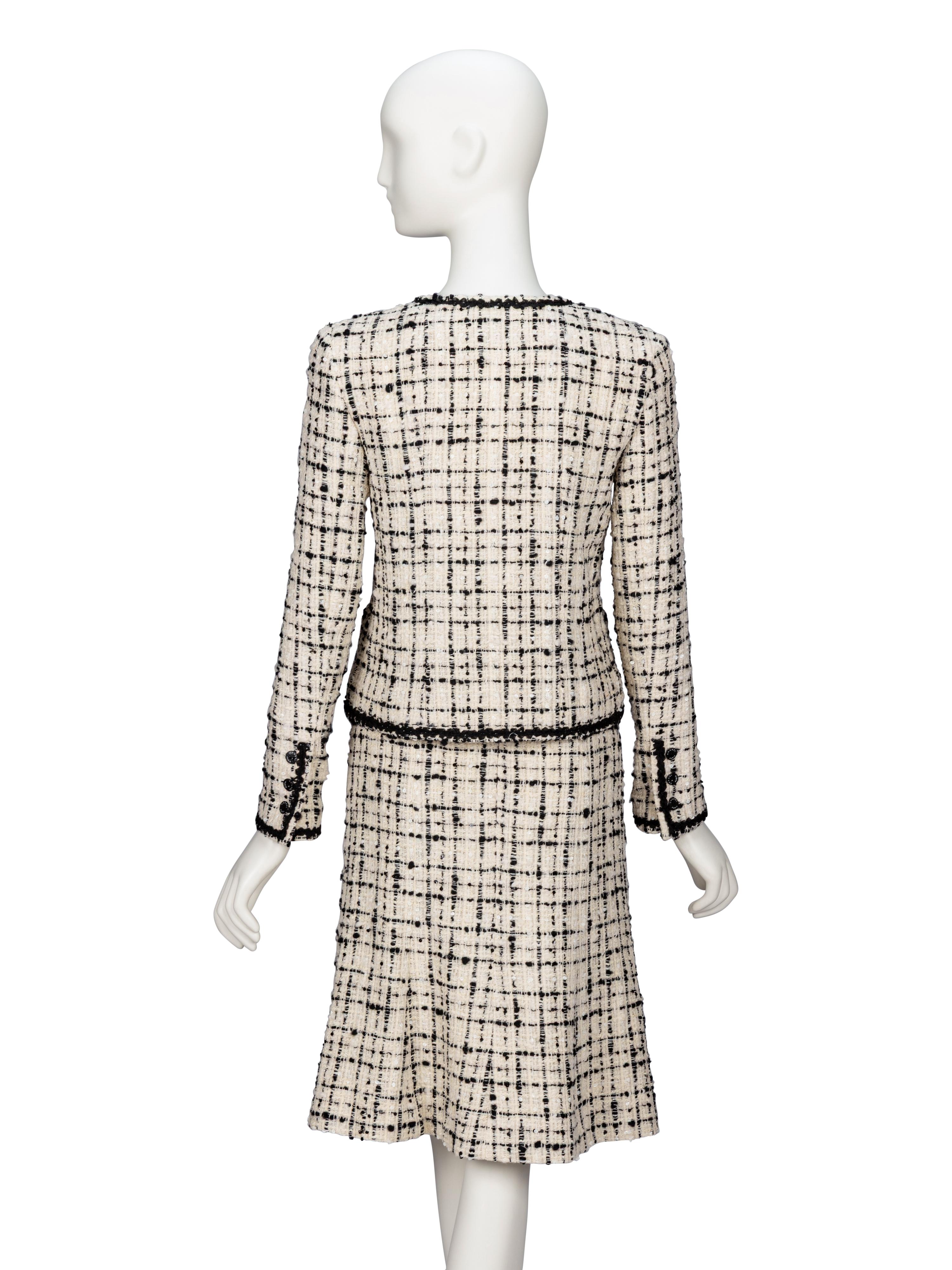 Chanel, Black & White Tweed Skirt Suit