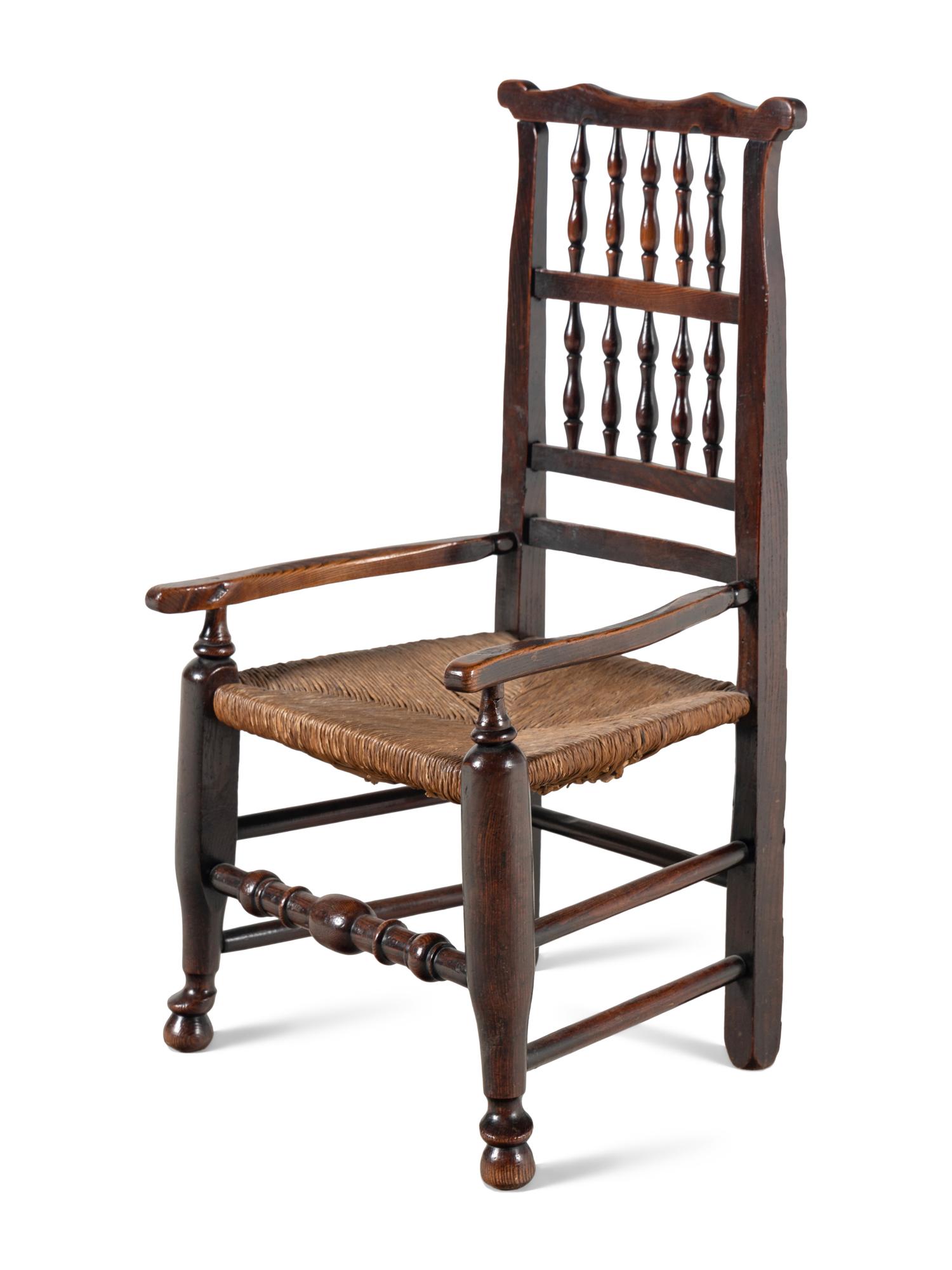A William and Mary Style Carved Oak Child's Chair