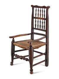 A William and Mary Style Carved Oak Child's Chair