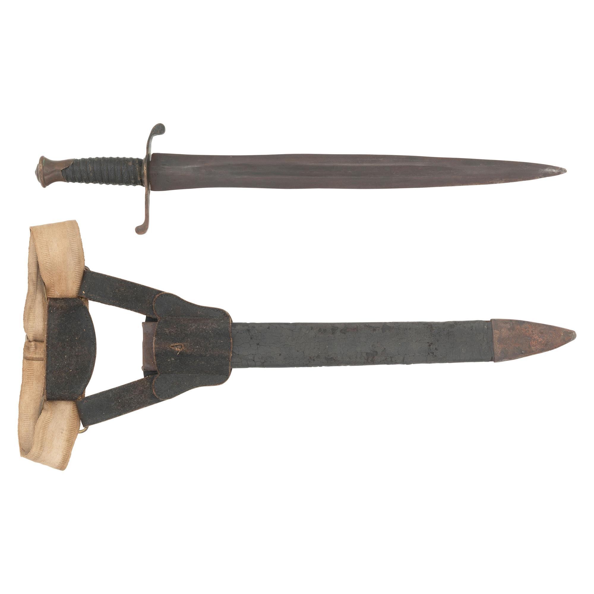 Restored Thomas Leech & Co Tennessee Side Knife with Belt, Frog and Scabbard