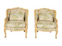 A Pair of Louis XV Style Painted Duchesses Brisees