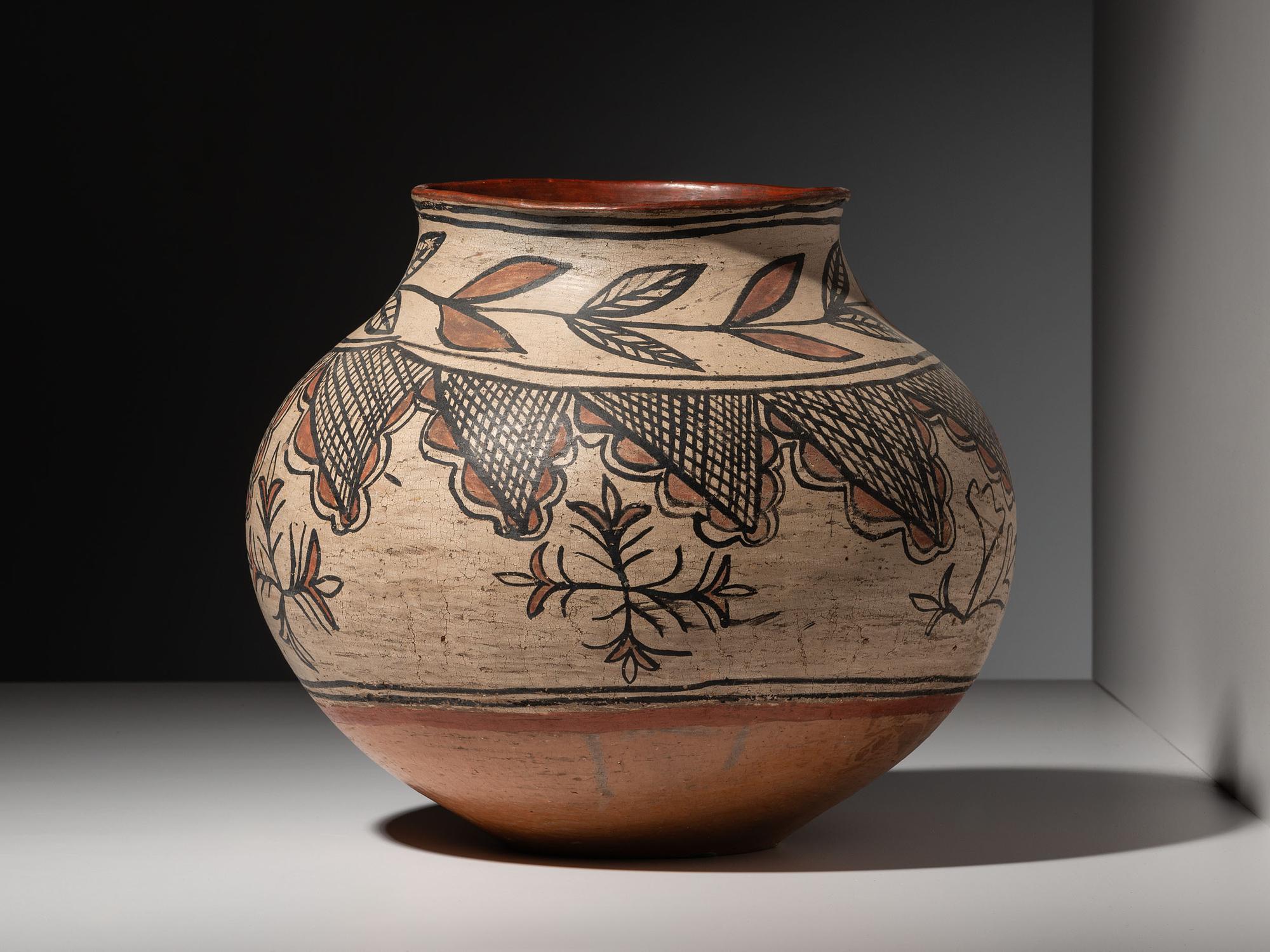 San Ildefonso Polychrome Pottery Olla
