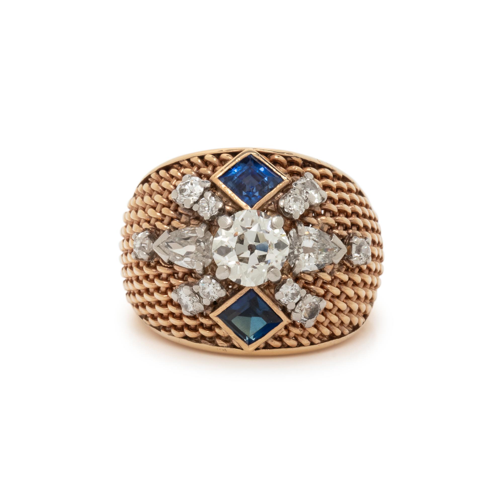 DIAMOND AND SAPPHIRE RING