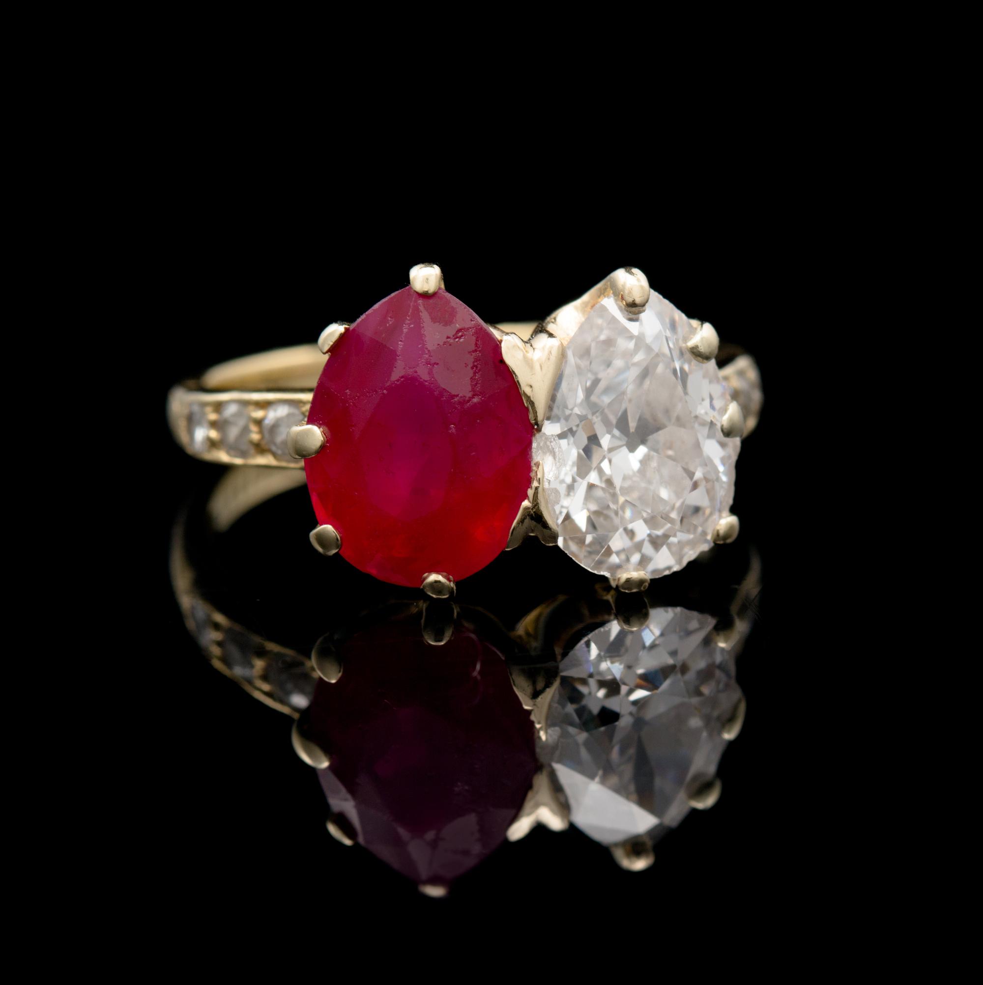 A Fine 18 Karat Yellow Gold, Ruby and Diamond Ring, Tiffany & Co., Circa 1936, 3.50 dwts.
