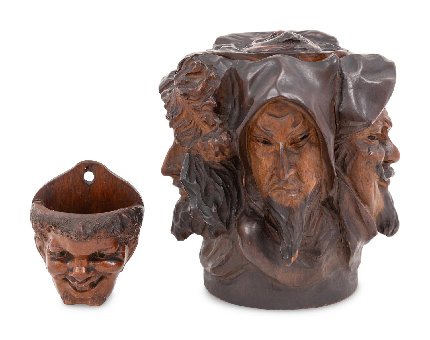 A Swiss Black Forest Carved Tobacco Humidor