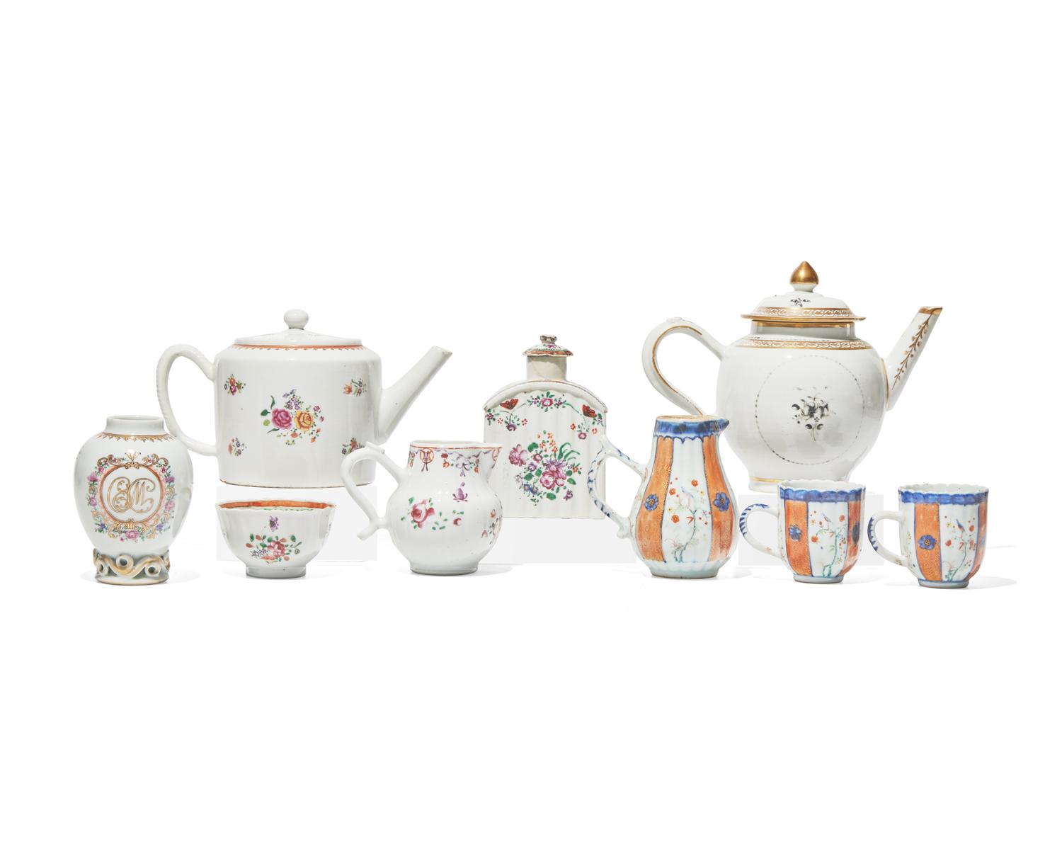 An Assorted Group of Chinese Export Porcelain Tableware