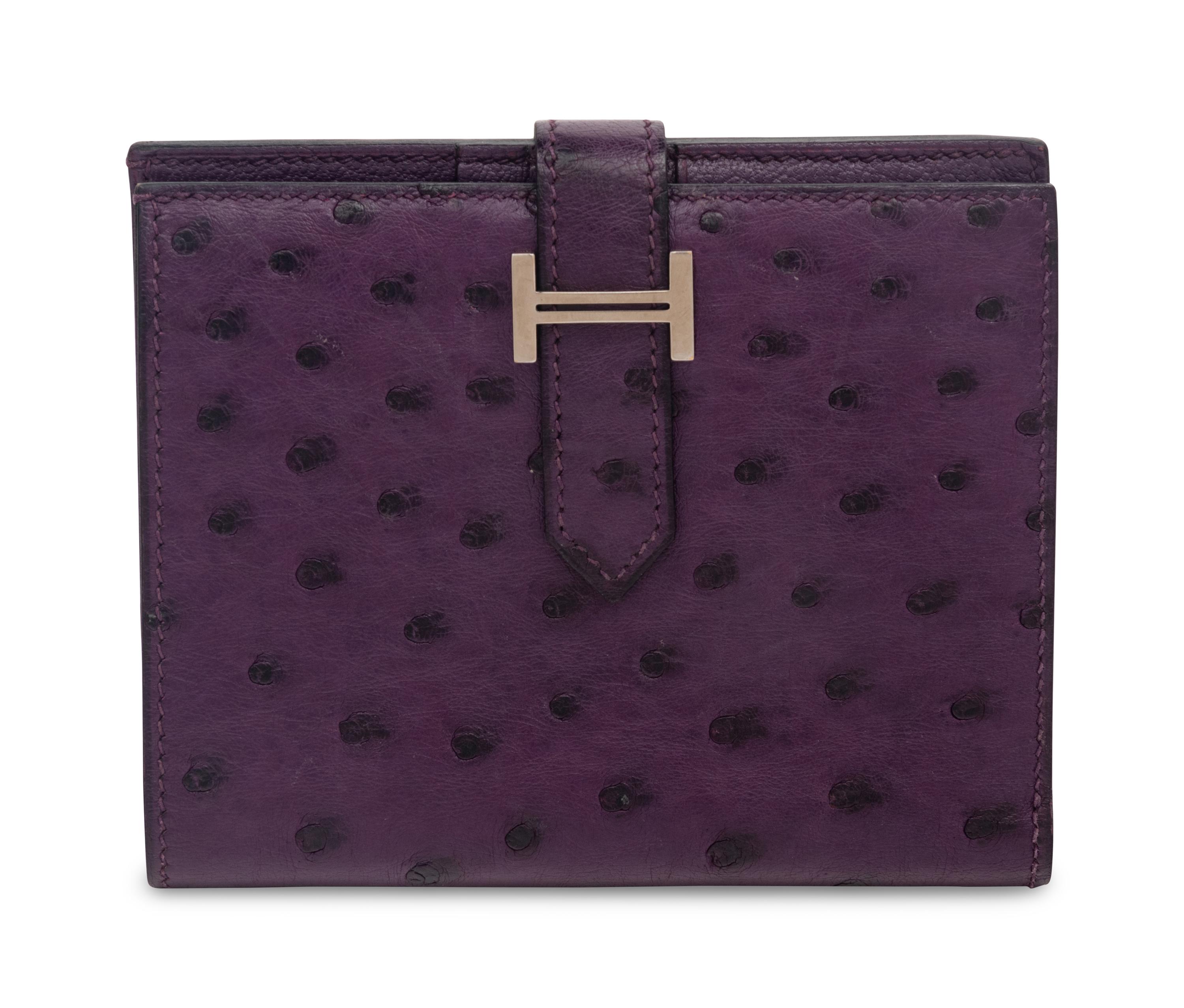 HERMÈS OSTRICH BEARN COMPACT WALLET