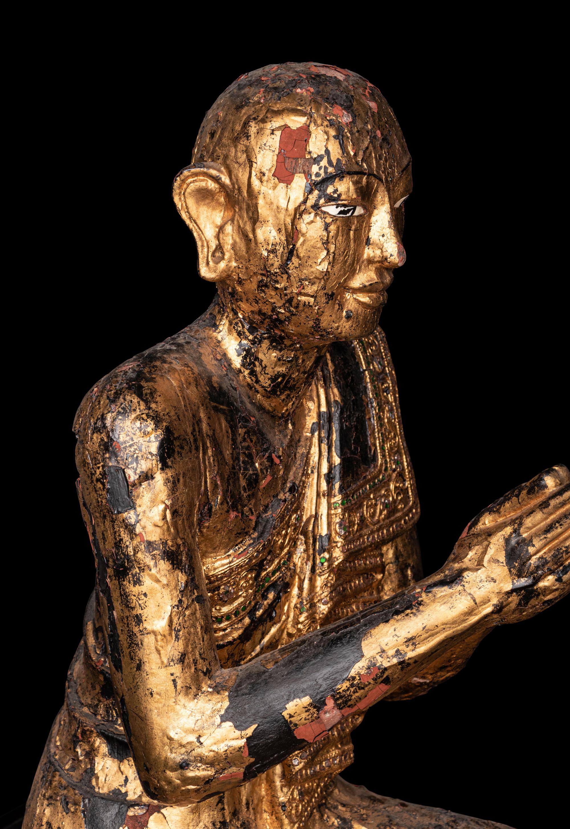 A Pair of Buddhist Monks in Adoration