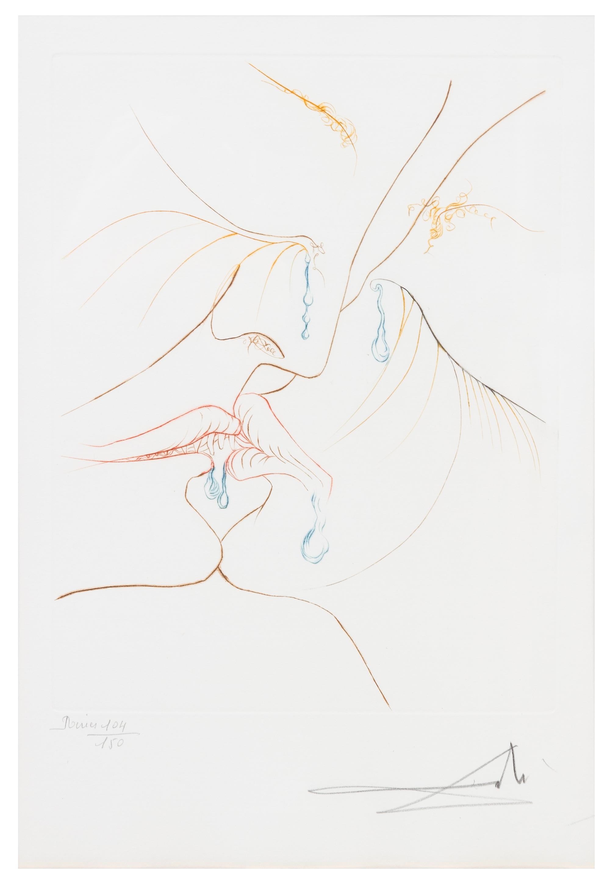 Salvador Dali, (Spanish, 1904-1989), The Kiss (from Paradise Lost), 1974
