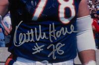 A Keith Van Horne Signed Framed Display and 1980s Chicago Bears Game Worn Robe