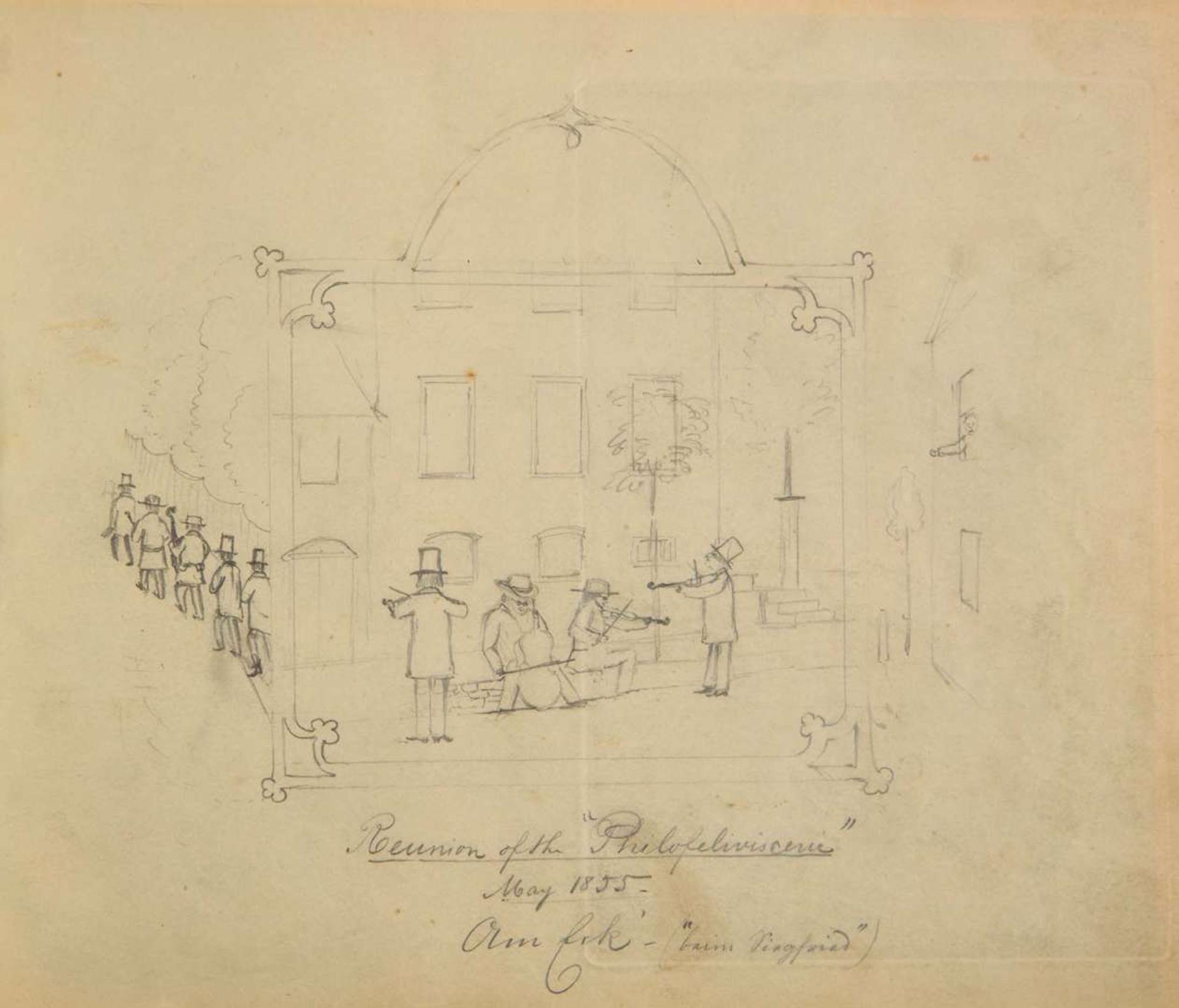 A Nazareth Hall sketchbook Nazareth, PA, dated November 18, 1854 to May 1855
