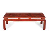 A Chinese Export Red Lacquer and Parcel Gilt Low Table