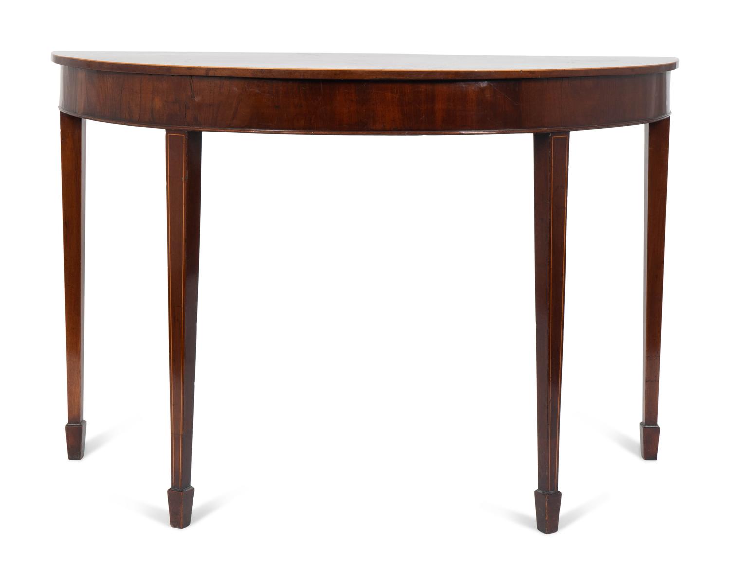 A Regency Style Demilune Console Table — 20TH CENTURY