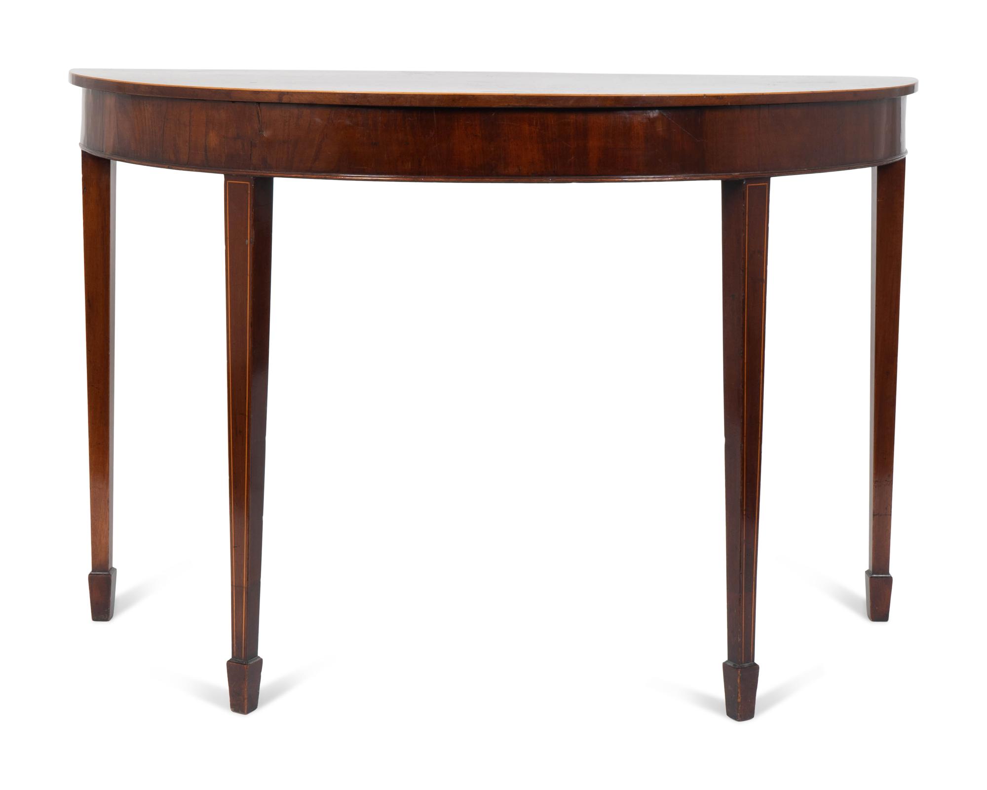 A Regency Style Demilune Console Table — 20TH CENTURY
