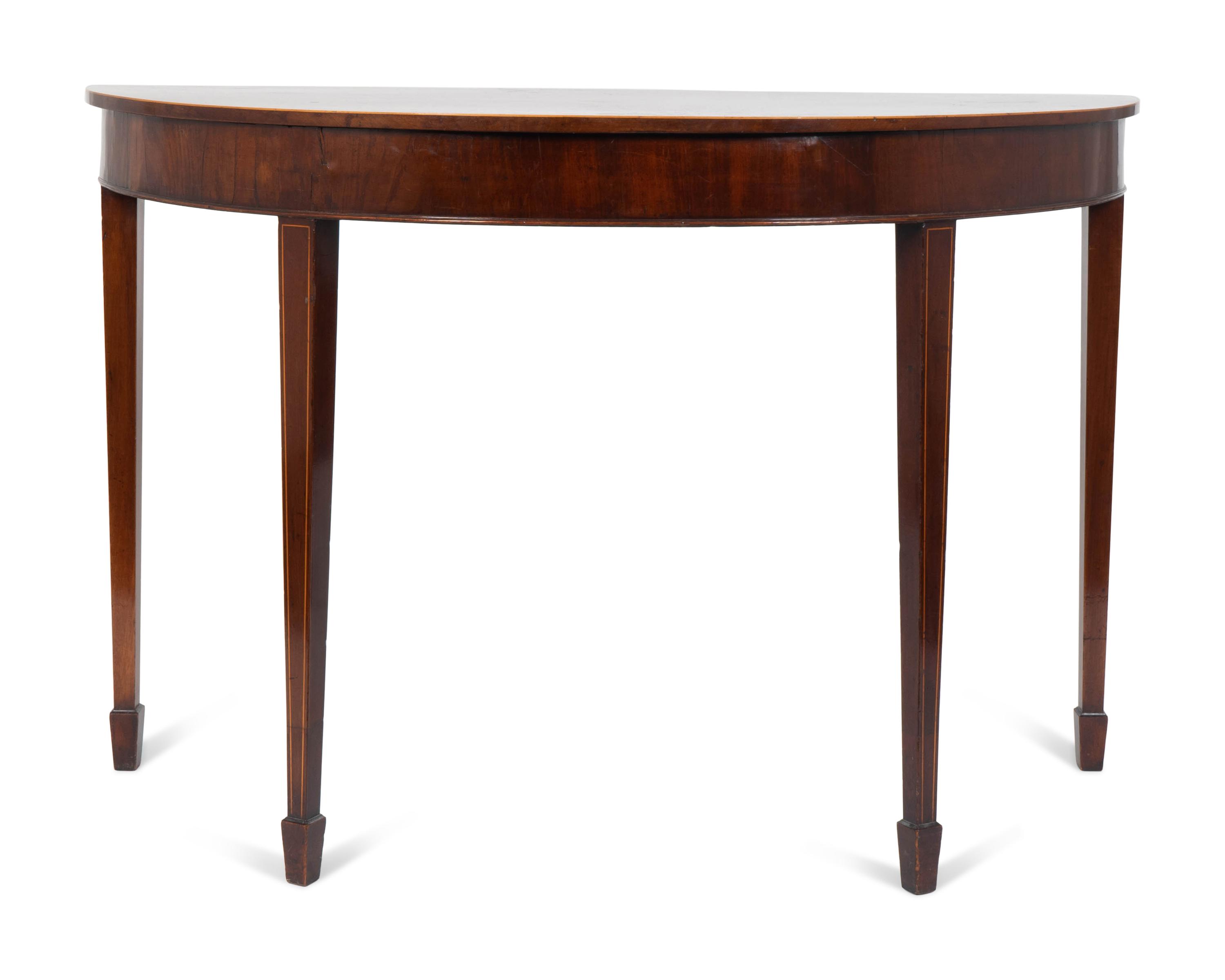 A Regency Style Demilune Console Table — 20TH CENTURY