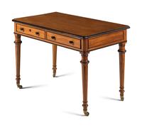 An English Satinwood and Parcel-Ebonized Dressing Table