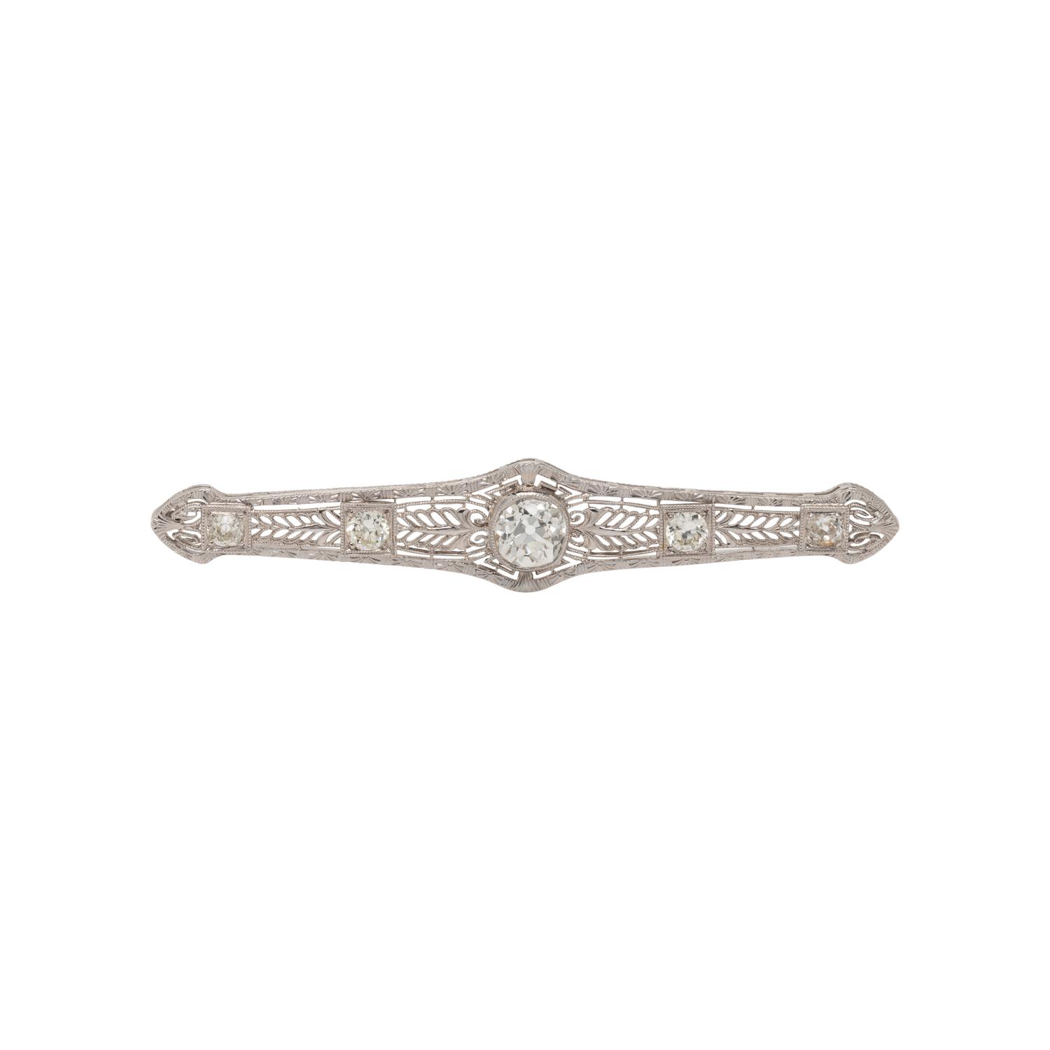 ART DECO, DIAMOND BROOCH