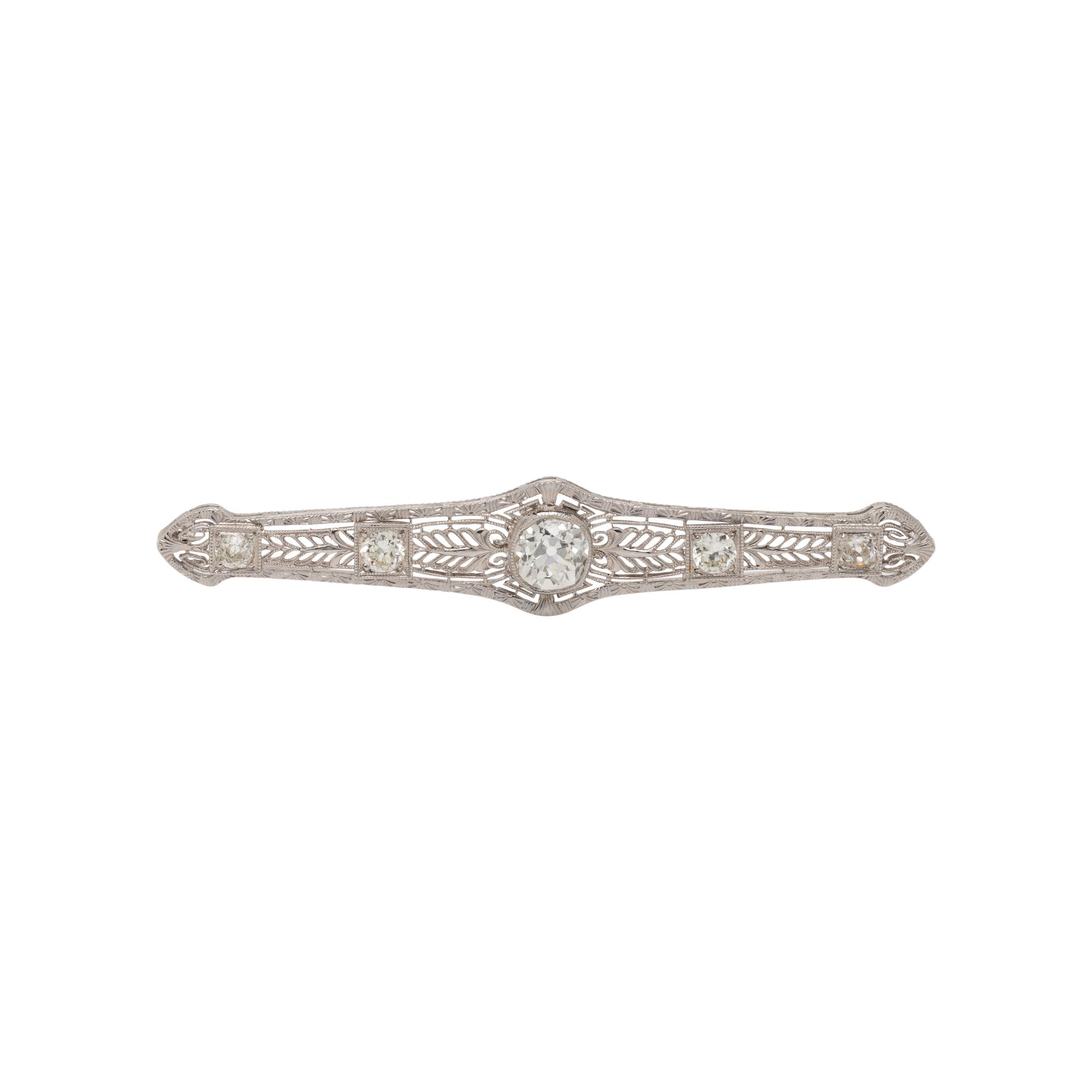 ART DECO, DIAMOND BROOCH