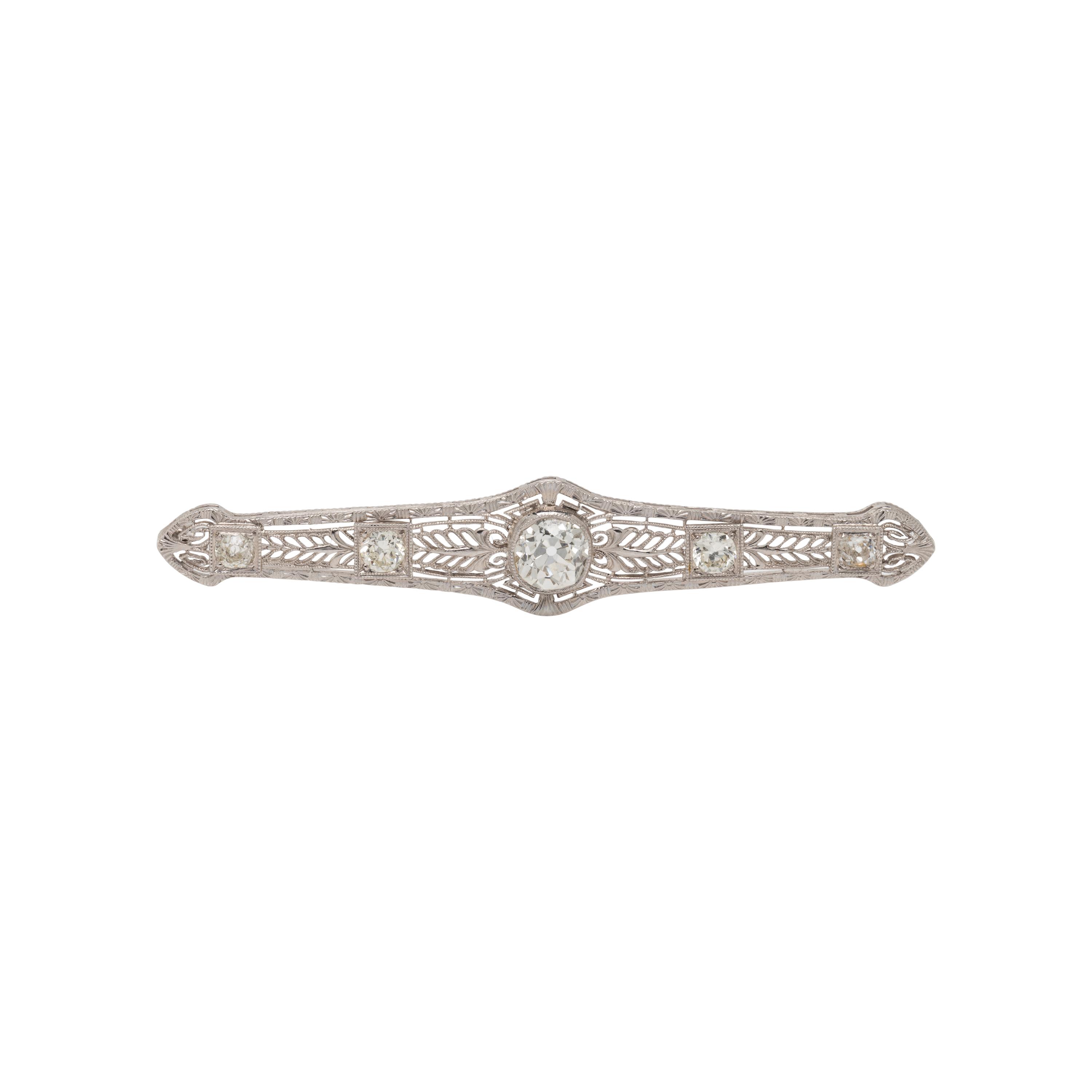 ART DECO, DIAMOND BROOCH