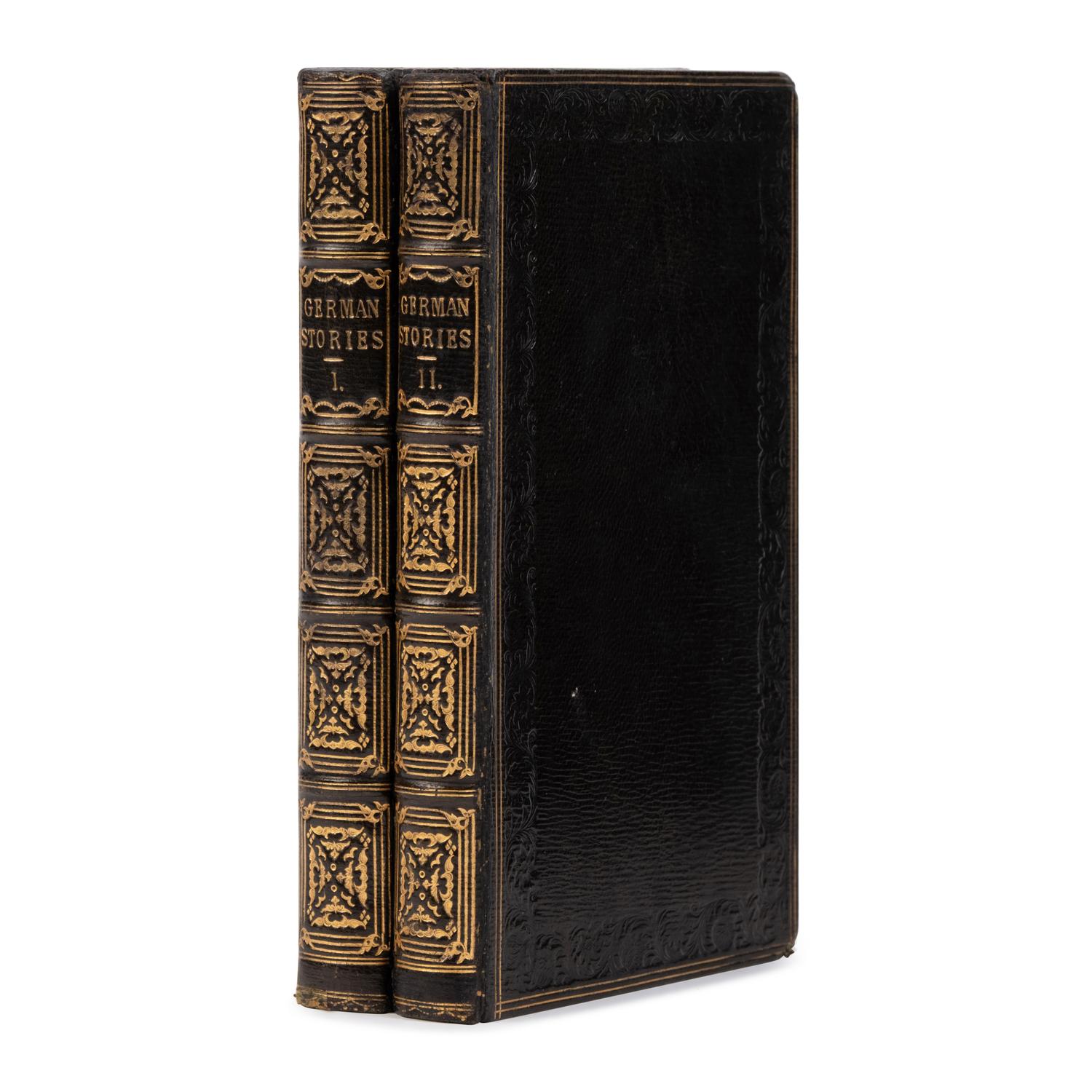 Grimm, Jakob (1785-1863) and Wilhelm Grimm (1786-1859). German Popular Stories. Translated from the Kinder und Haus Märchen [by Edgar Taylor]. London: C. Baldwyn [vol. II: James Robins], 1824-1826.