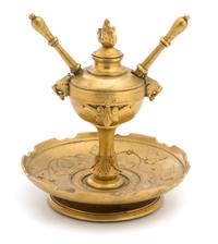 A Gilt Bronze Whale Oil Burner Height 5 1/2 inches. — 19TH CENTURY