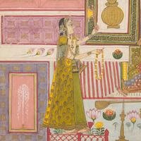 A Painting of Varari Ragini, Pages from a Dispersed Ragamala Series (Garland of Musical Modes), Madhya Pradesh (Malwa or Bundelkhand Region), India, Circa 1725-1750