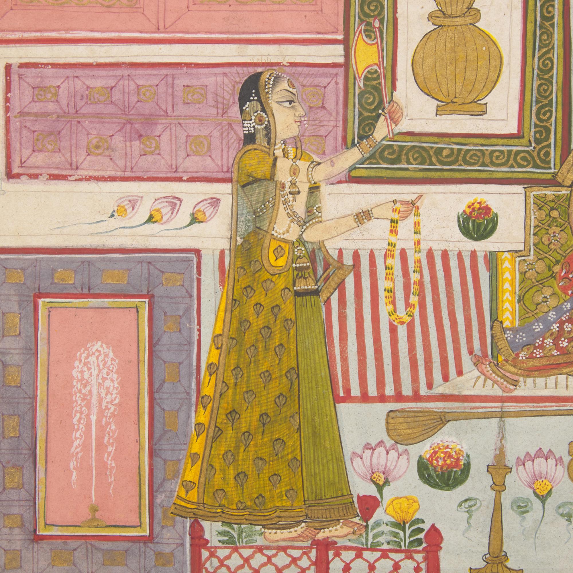 A Painting of Varari Ragini, Pages from a Dispersed Ragamala Series (Garland of Musical Modes), Madhya Pradesh (Malwa or Bundelkhand Region), India, Circa 1725-1750