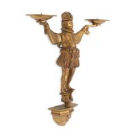 A Set of Six Brass Two-Arm Sconces