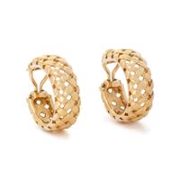 TIFFANY & CO., YELLOW GOLD HOOP EARCLIPS