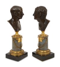 Three French Bronze Busts of Cicero and Demosthenes, and Roman Emperor Caracalla
