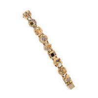 YELLOW GOLD AND MULTIGEM SLIDE CHARM BRACELET