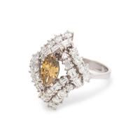 COLORED DIAMOND AND DIAMOND RING