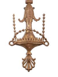 A George III Cream-Painted and Parcel-Gilt Two-Light Wall Appliqué