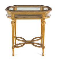 A Louis XVI Style Giltwood Vitrine Table