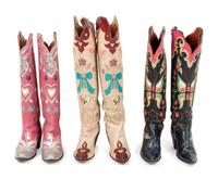 Three Pairs Women's Cowboy Boots